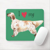 Ik hou van mijn Engelse Setter Muismat (Met muis)