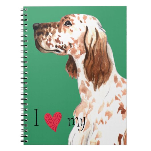Ik hou van mijn Engelse Setter Notitieboek (Voorkant)
