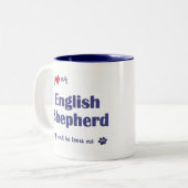 Ik hou van mijn Engelse Shepherd (Mannelijke hond) Tweekleurige Koffiemok (Voorkant links)