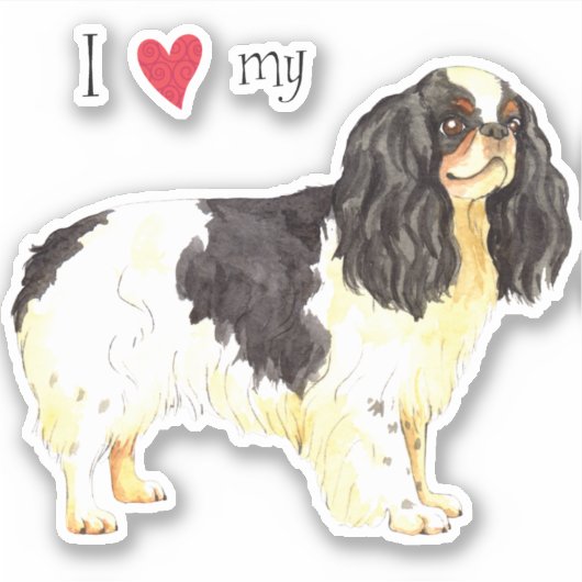 Ik hou van mijn Engelse Speelgoed Spaniel Vinyl St Sticker (Voorkant)