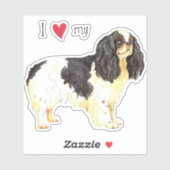 Ik hou van mijn Engelse Speelgoed Spaniel Vinyl St Sticker (Vel)