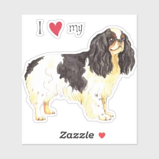 Ik hou van mijn Engelse Speelgoed Spaniel Vinyl St Sticker (Vel)