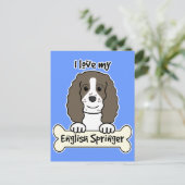 Ik hou van mijn Engelse Springer Briefkaart (Staand voorkant)