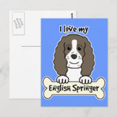 Ik hou van mijn Engelse Springer Briefkaart (Voorkant / Achterkant)