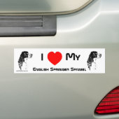 Ik hou van mijn Engelse Springer Spaniel Bumpersti Bumpersticker (Op auto)
