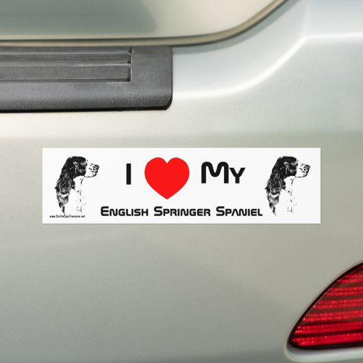 Ik hou van mijn Engelse Springer Spaniel Bumpersti Bumpersticker (Op auto)