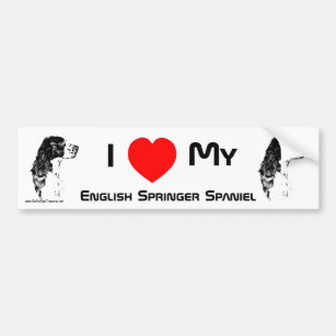 Ik hou van mijn Engelse Springer Spaniel Bumpersti Bumpersticker