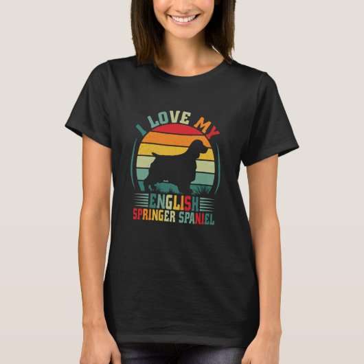 Ik hou van mijn Engelse Springer Spaniel Dog Owner T-shirt (Voorkant)