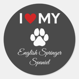 Ik hou van mijn Engelse Springer Spaniel hond aang Ronde Sticker