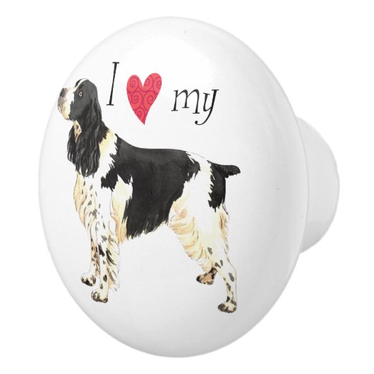 Ik hou van mijn Engelse Springer Spaniel Keramische Knop (Rechts)