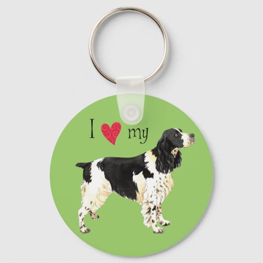 Ik hou van mijn Engelse Springer Spaniel Sleutelhanger (Voorkant)