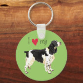 Ik hou van mijn Engelse Springer Spaniel Sleutelhanger (Voorkant)