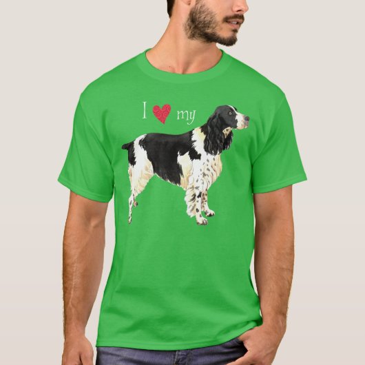 Ik hou van mijn Engelse Springer Spaniel T-shirt (Voorkant)