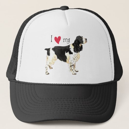 Ik hou van mijn Engelse Springer Spaniel Trucker Pet (Voorkant)