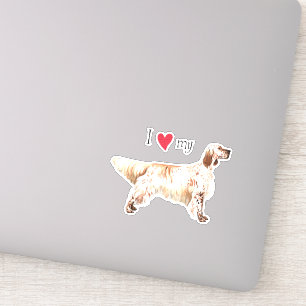 Ik hou van mijn Engelse steller Vinyl Sticker