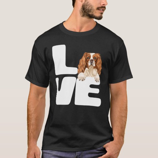 Ik hou van mijn Engelse Toy Spaniel hond T-shirt (Voorkant)