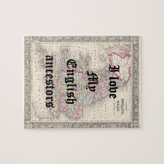 Ik hou van mijn Engelse voorouders | Aangepaste pu Legpuzzel (Horizontaal)