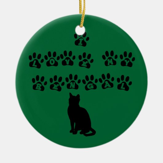 Ik hou van mijn engelse, zwarte tekst keramisch ornament (Voorkant)