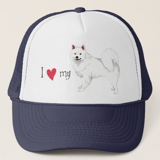 Ik hou van mijn Eskie Trucker Pet (Voorkant)