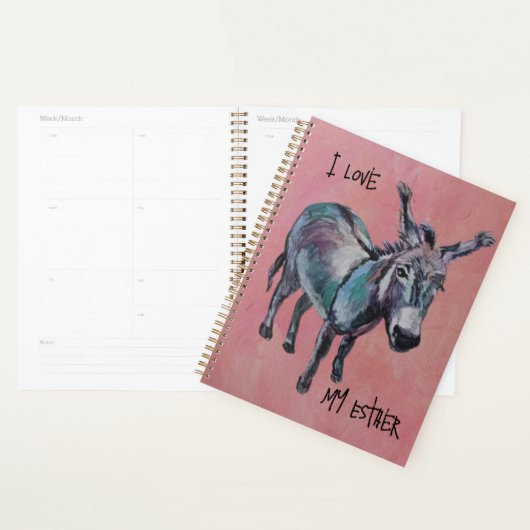 Ik hou van mijn Esther ( pas aan) ezel Planner (Display)