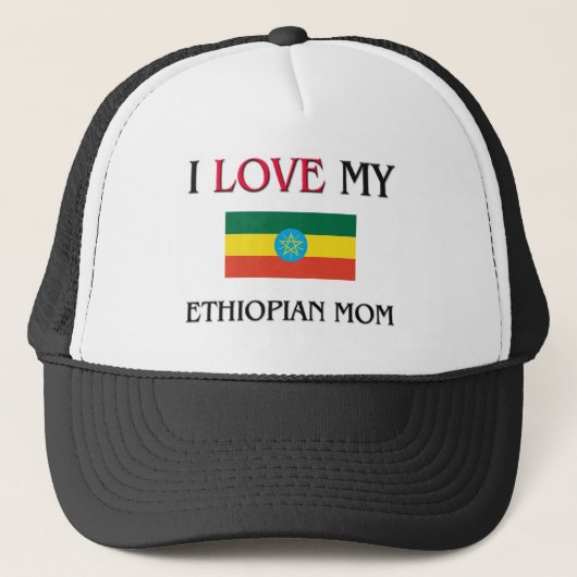 Ik hou van mijn Ethiopische moeder Trucker Pet (Voorkant)