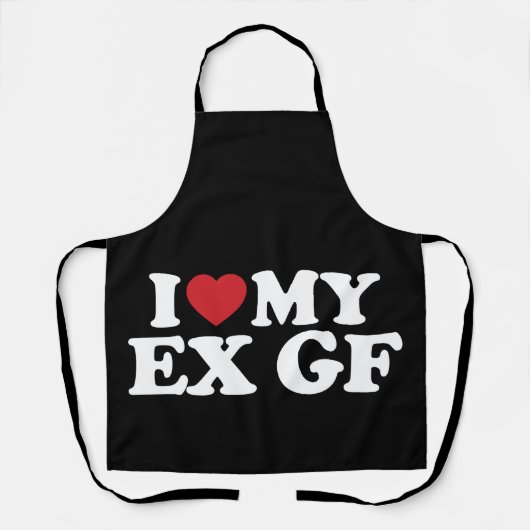Ik hou van mijn ex-vriendin I Heart Groovy Schort (Voorkant)