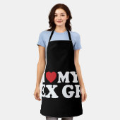 Ik hou van mijn ex Vriendin Ik hart Groovy Schort (Gedragen)