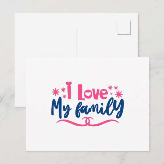 Ik hou van mijn familie briefkaart (Voorkant / Achterkant)