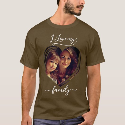 Ik hou van mijn familie Custom Photo T-shirt (Voorkant)
