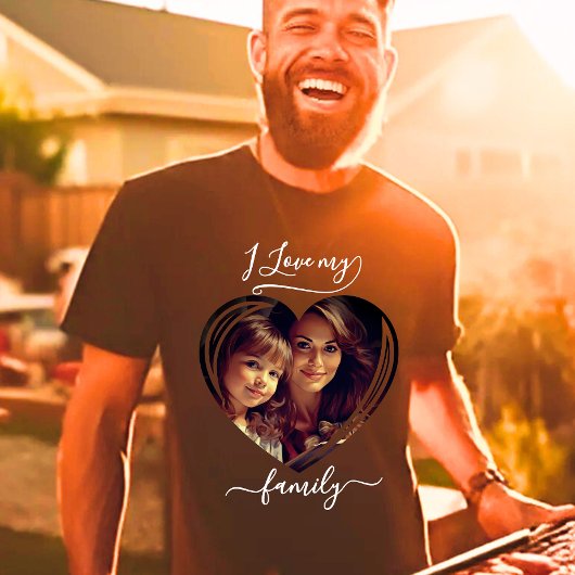 Ik hou van mijn familie Custom Photo T-shirt
