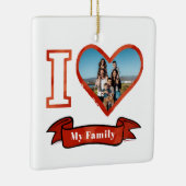 Ik hou van mijn familie Gepersonaliseerd Fotokerst Keramisch Ornament (Rechts)