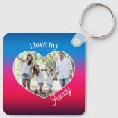 Ik hou van mijn familie hart vorm kleur foto sleutelhanger (Achterkant)