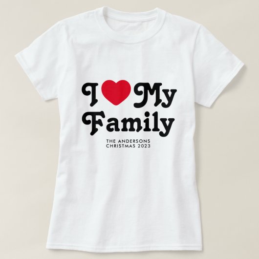 Ik hou van mijn familie kerst matching t-shirt (Design voorkant)