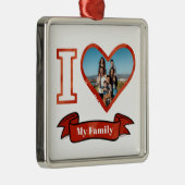 Ik hou van mijn familie Persoonlijke Fototoetsenbo Metalen Ornament (Rechts)