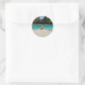 Ik hou van mijn familie poolside kunst ronde sticker (Tas)