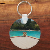 Ik hou van mijn familie poolside kunst sleutelhanger (Voorkant)