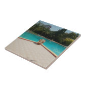 Ik hou van mijn familie poolside kunst tegeltje (Zijkant)