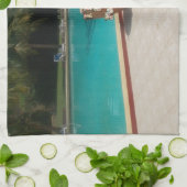 Ik hou van mijn familie poolside kunst theedoek (Gevouwen)