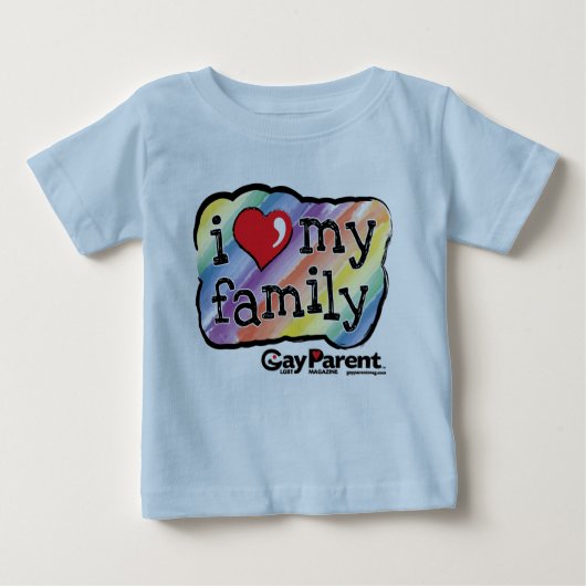 Ik hou van mijn familie Rainbow t-shirt (Voorkant)