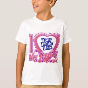 Ik hou van mijn familie roze/paars - foto t-shirt