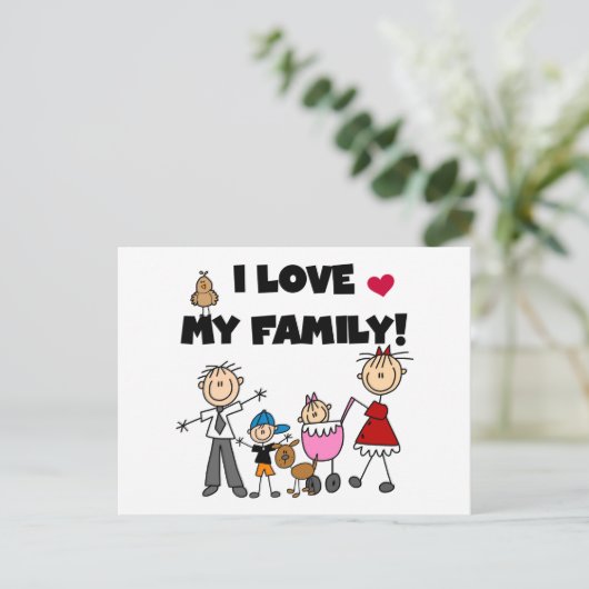 Ik hou van mijn familietshirts en cadeautjes briefkaart (Staand voorkant)