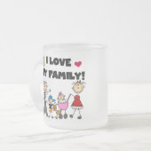 Ik hou van mijn familietshirts en cadeautjes matglas koffiemok (Voorkant links)