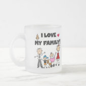Ik hou van mijn familietshirts en cadeautjes matglas koffiemok (Links)