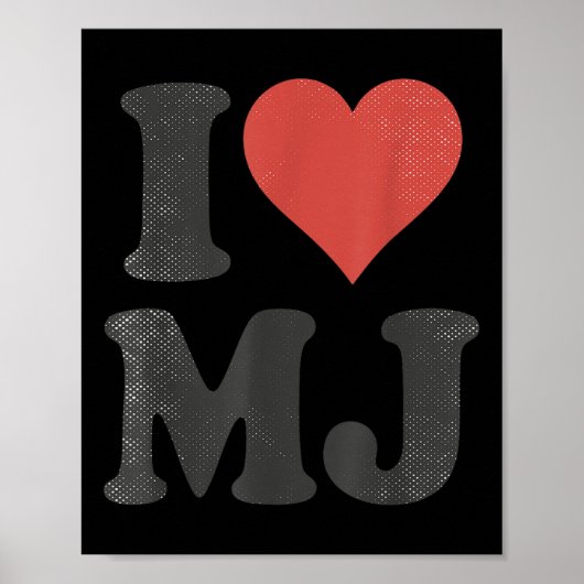 Ik hou van mijn Fan Merch Red Heart Initialen Des Poster (Voorkant)