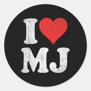 Ik hou van mijn Fan Merch Red Heart Initialen Des Ronde Sticker