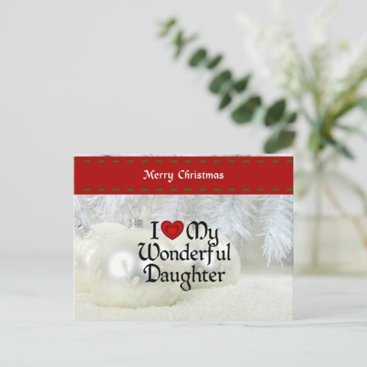 Ik hou van mijn fantastische dochter, kerstontwerp feestdagenkaart (Staand voorkant)