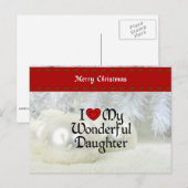 Ik hou van mijn fantastische dochter, kerstontwerp feestdagenkaart (Voorkant / Achterkant)