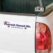 Ik hou van mijn farao Hound Mix (Vrouw Dog) Bumpersticker (Op Truck)
