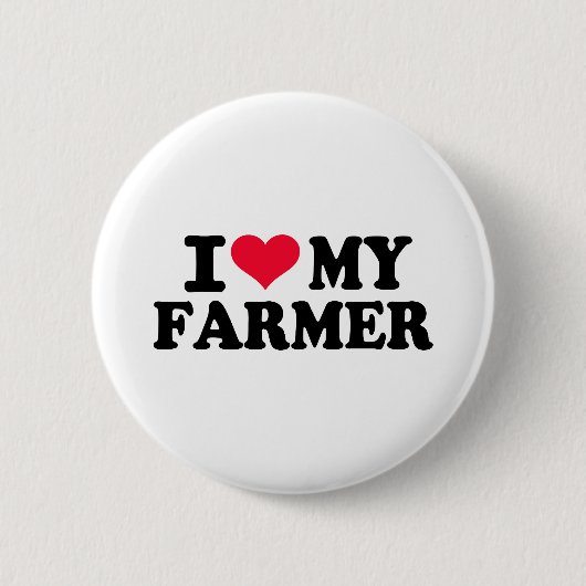 Ik hou van mijn Farmer Ronde Button 5,7 Cm (Voorkant)