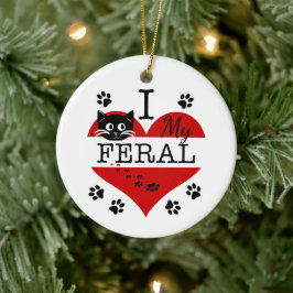 Ik hou van mijn favoriete kat keramisch Ornament